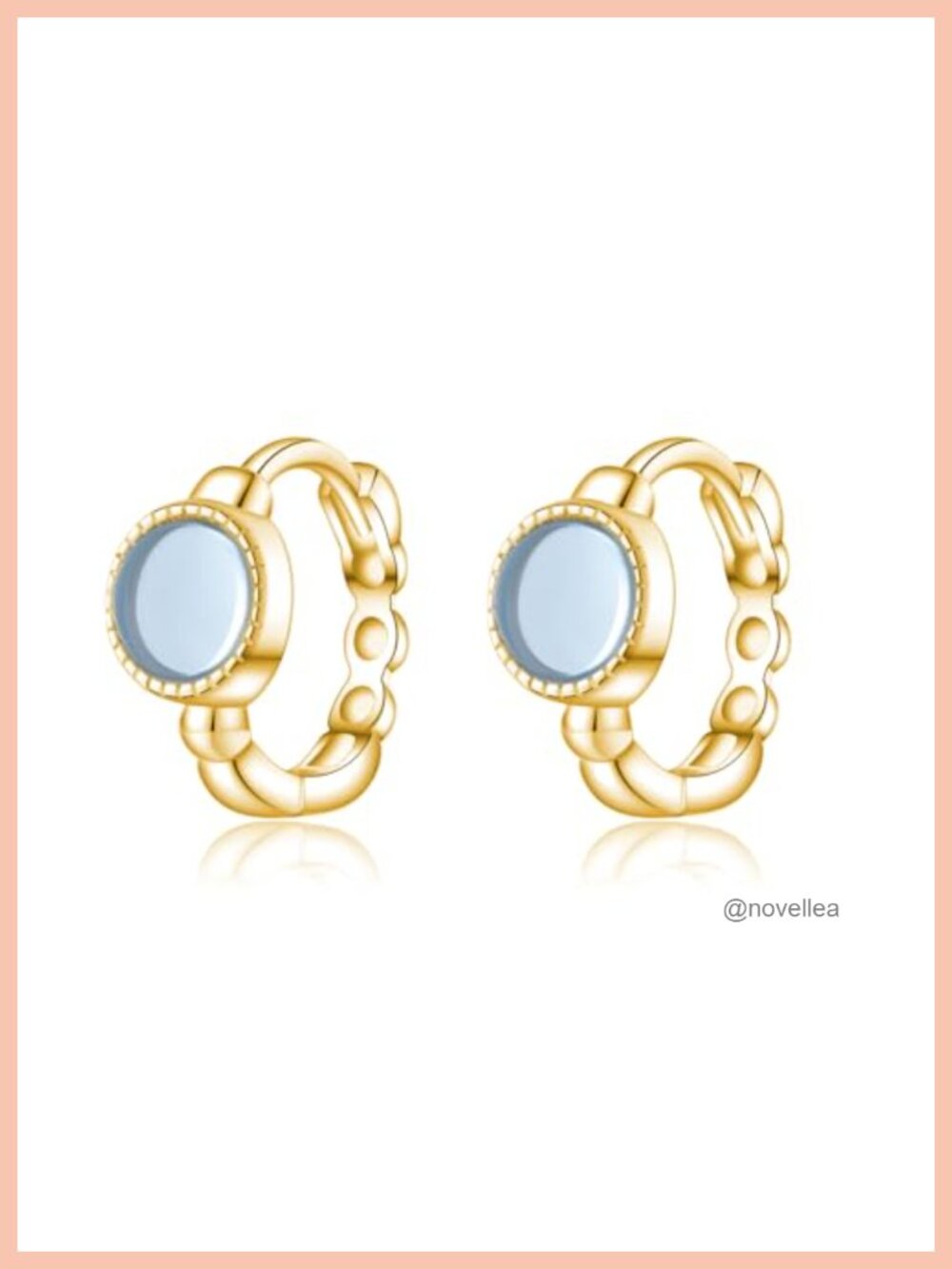 925 Sterling Silver Blue Gemstone Hoop Earrings for Women Hypoallergenic